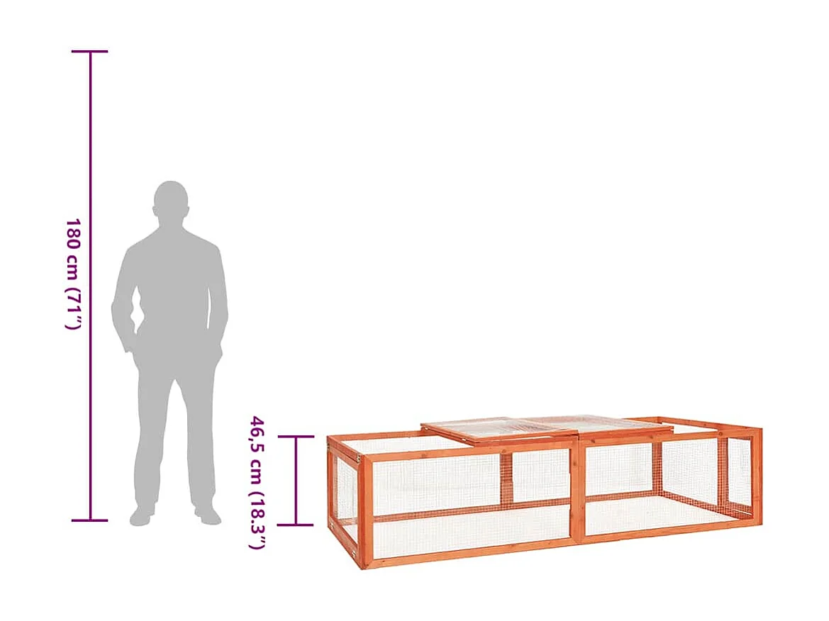 Arnen  Clapier 183x90x46,5 cm Bois de sapin massif