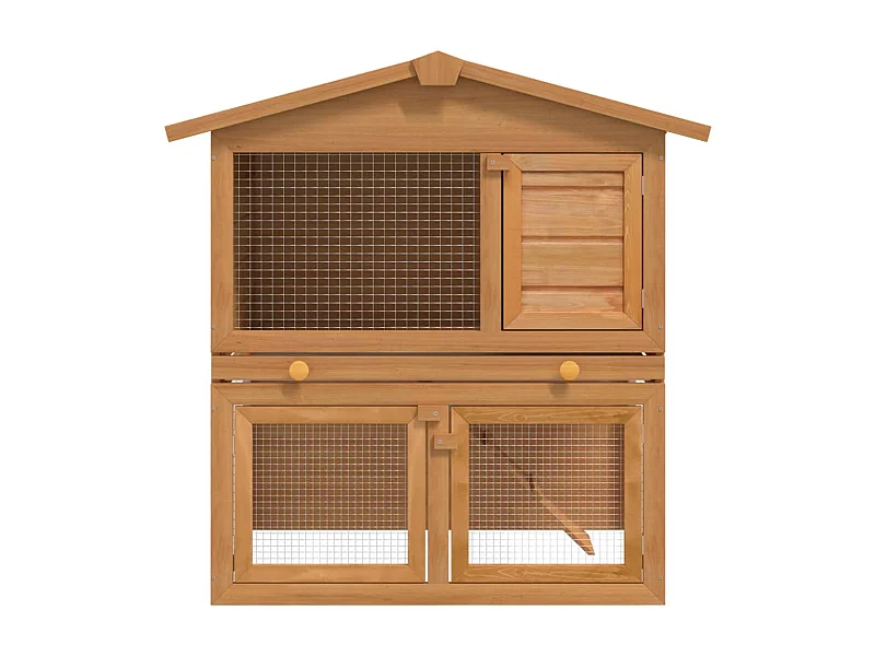 Jacqueline Paz  Clapier d'extérieur Enclos pour petits animaux 3 portes Bois