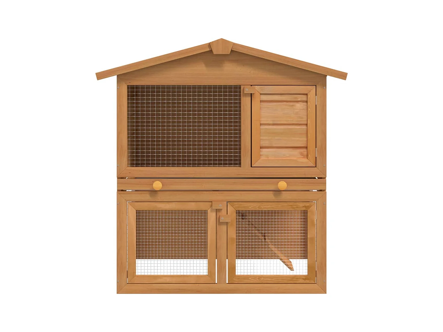 Jacqueline Paz  Clapier d'extérieur Enclos pour petits animaux 3 portes Bois