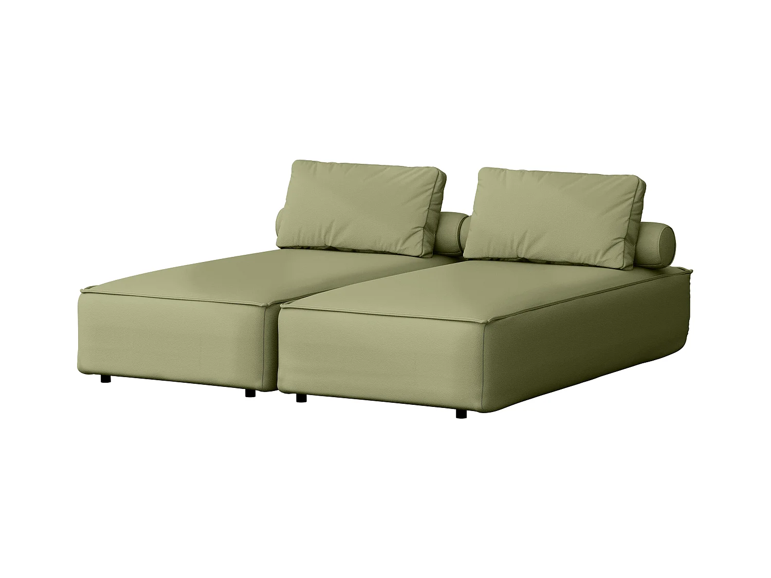 Salon de jardin double transat MALIBU, tissu ODYSSEY, vert clair