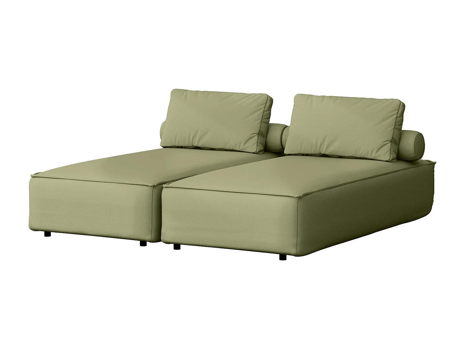 Salon de jardin double transat MALIBU, tissu ODYSSEY, vert clair