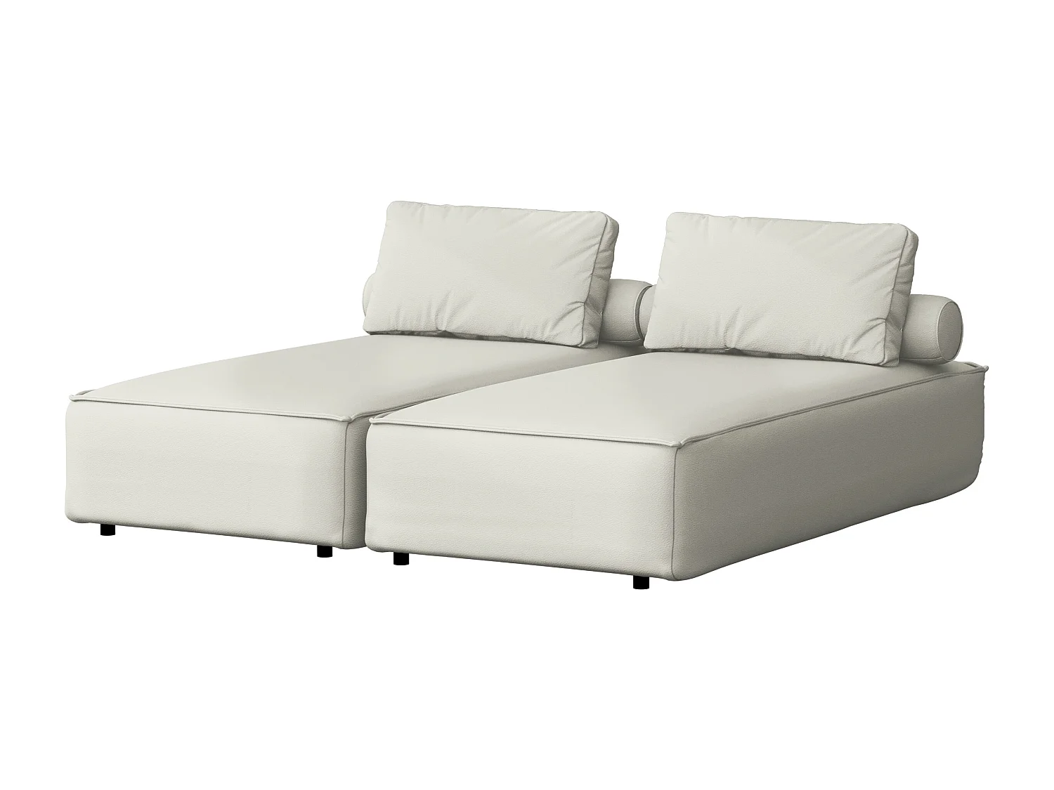 Salon de jardin double transat MALIBU, tissu ODYSSEY, crème