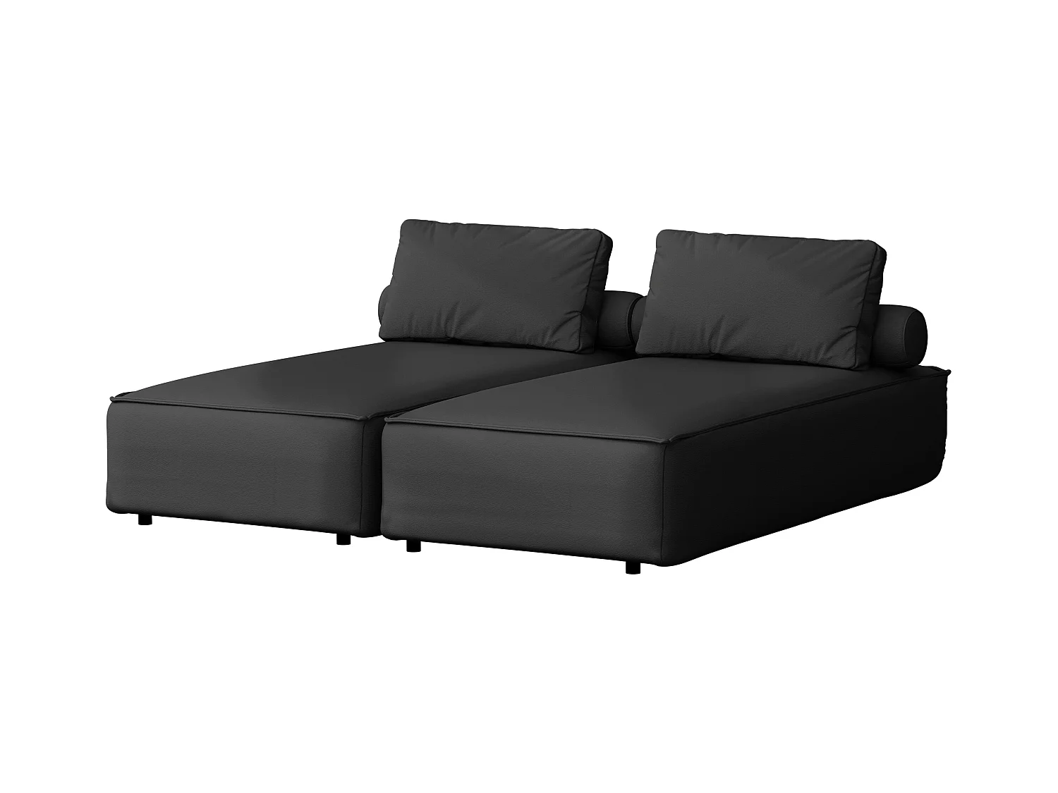 Tuinmeubel dubbele ligstoel MALIBU, stof ODYSSEY, zwart