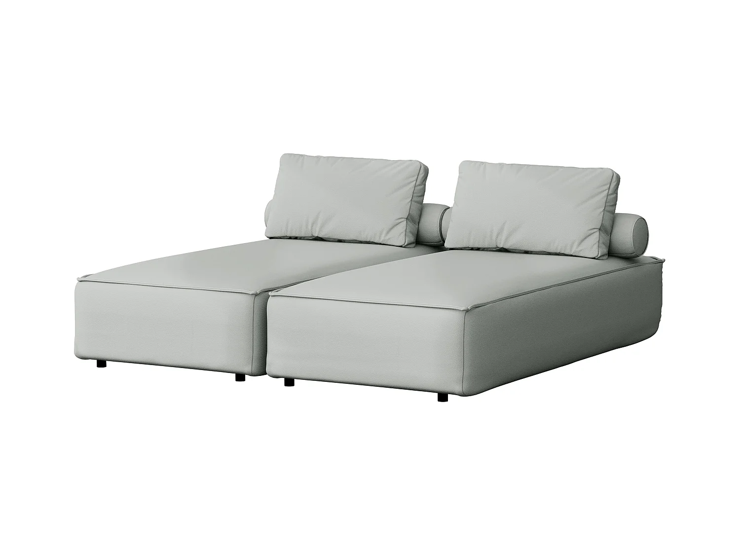Salon de jardin double transat MALIBU, tissu ODYSSEY, gris clair