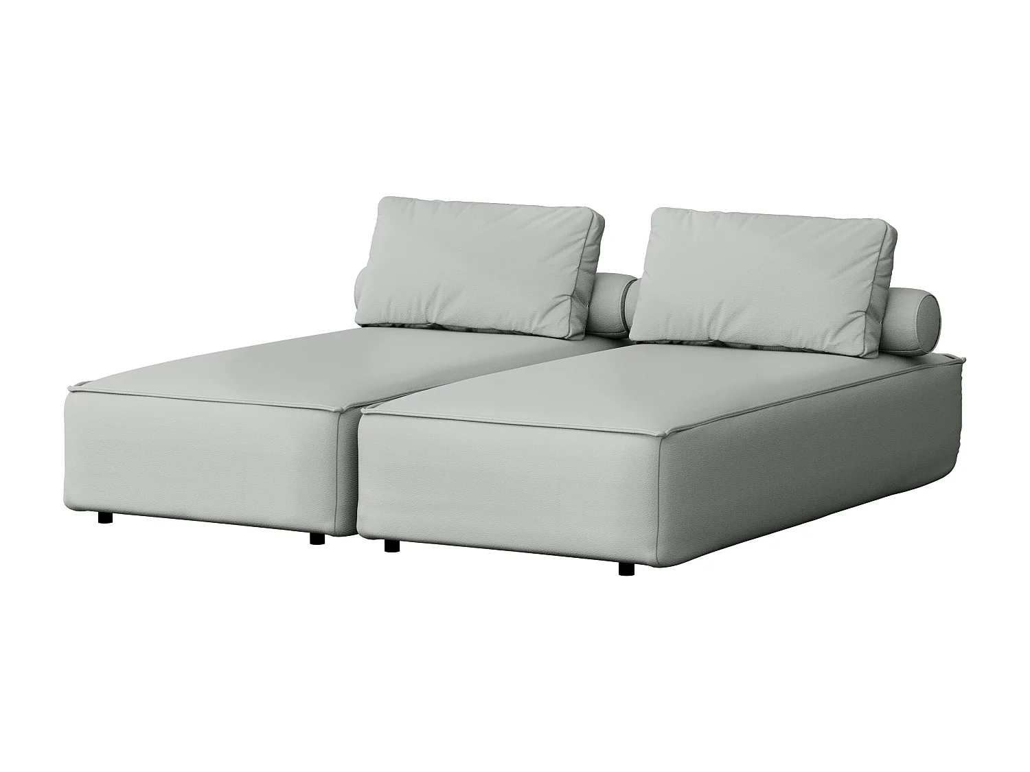 Salon de jardin double transat MALIBU, tissu ODYSSEY, gris clair