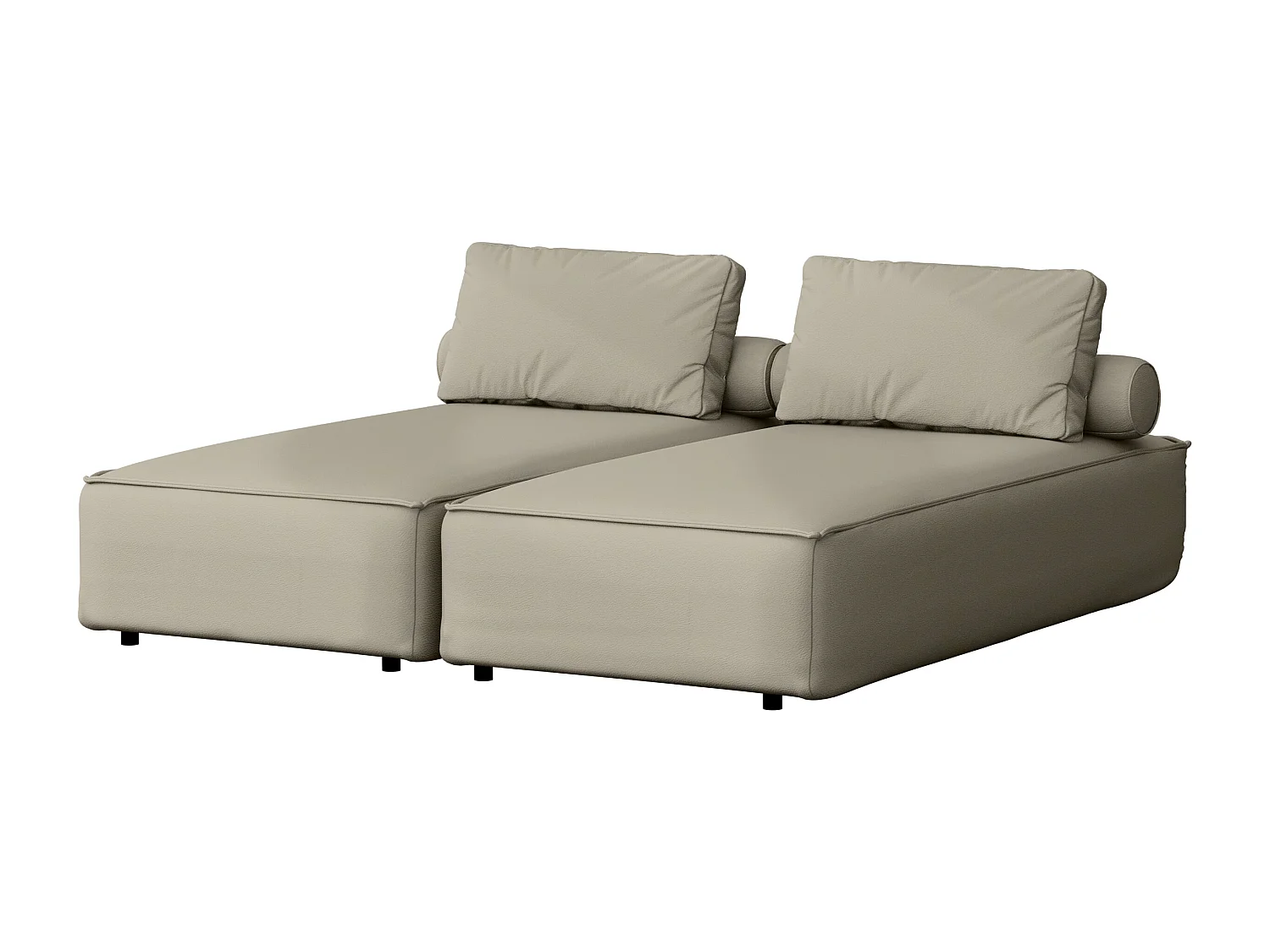 Salon de jardin double transat MALIBU, tissu ODYSSEY, beige foncé