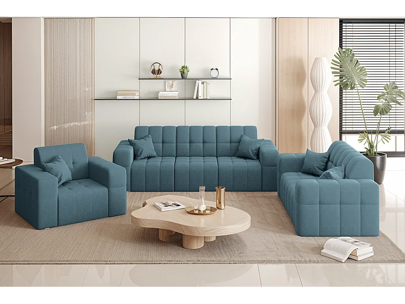 Set 3+2+1 NIMES, Stoff Portland, Blau