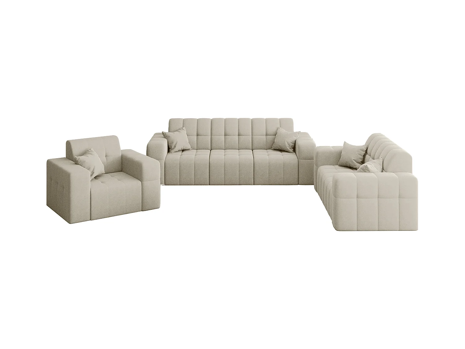 Set 3+2+1 NIMES, Stoff Portland, Ecru