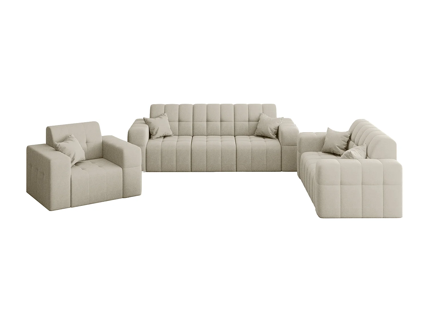 Set 3+2+1 NIMES, Portland stof, ecru