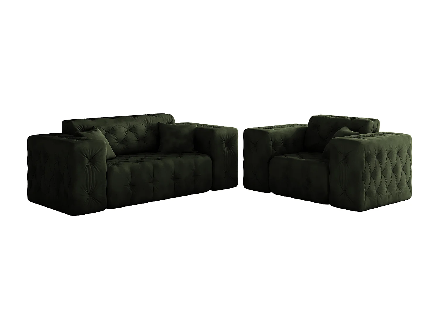 Set 2+1 LUX, stof Whisper, groen