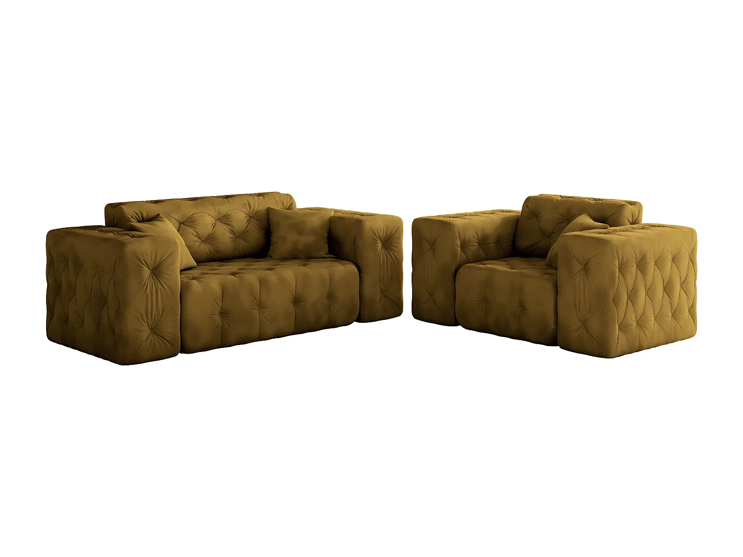 Set 2+1 LUX, stof Whisper, Goudkleurig