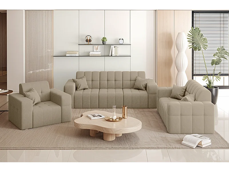 Set 3+2+1 NIMES, Stoff Portland, Beige