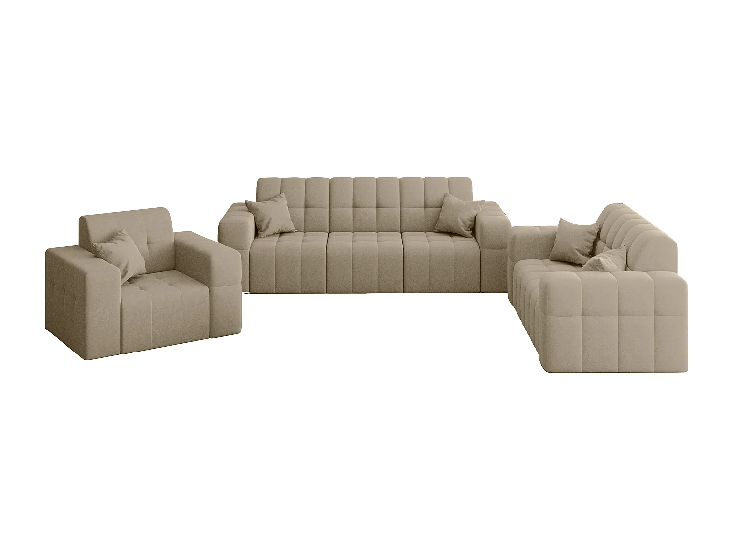 Set 3+2+1 NIMES, stof Portland, beige