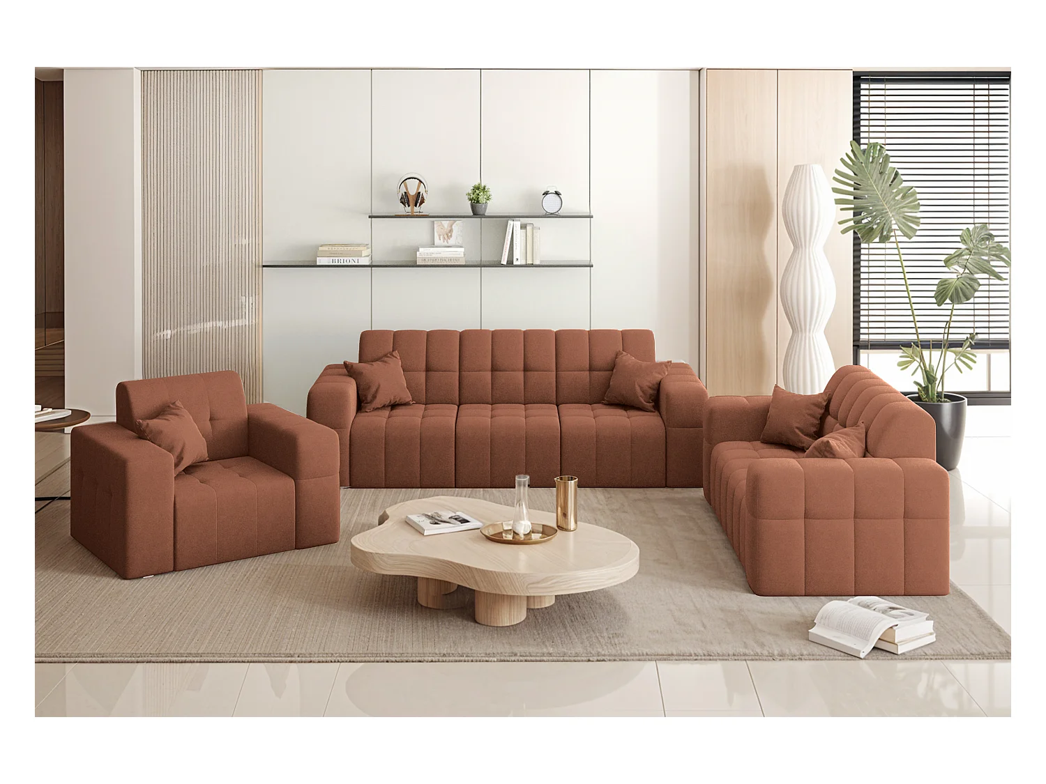 Set 3+2+1 NIMES, Stoff Portland, Kupfer