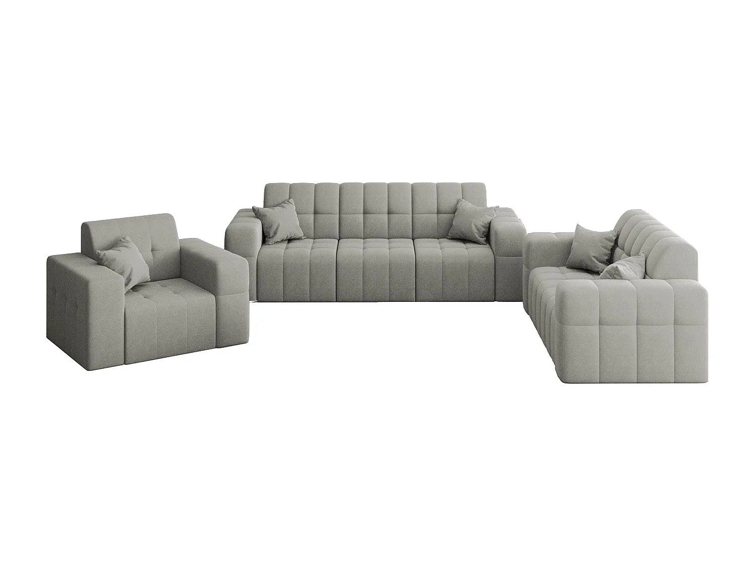 Set 3+2+1 NIMES, Stoff Portland, Grau