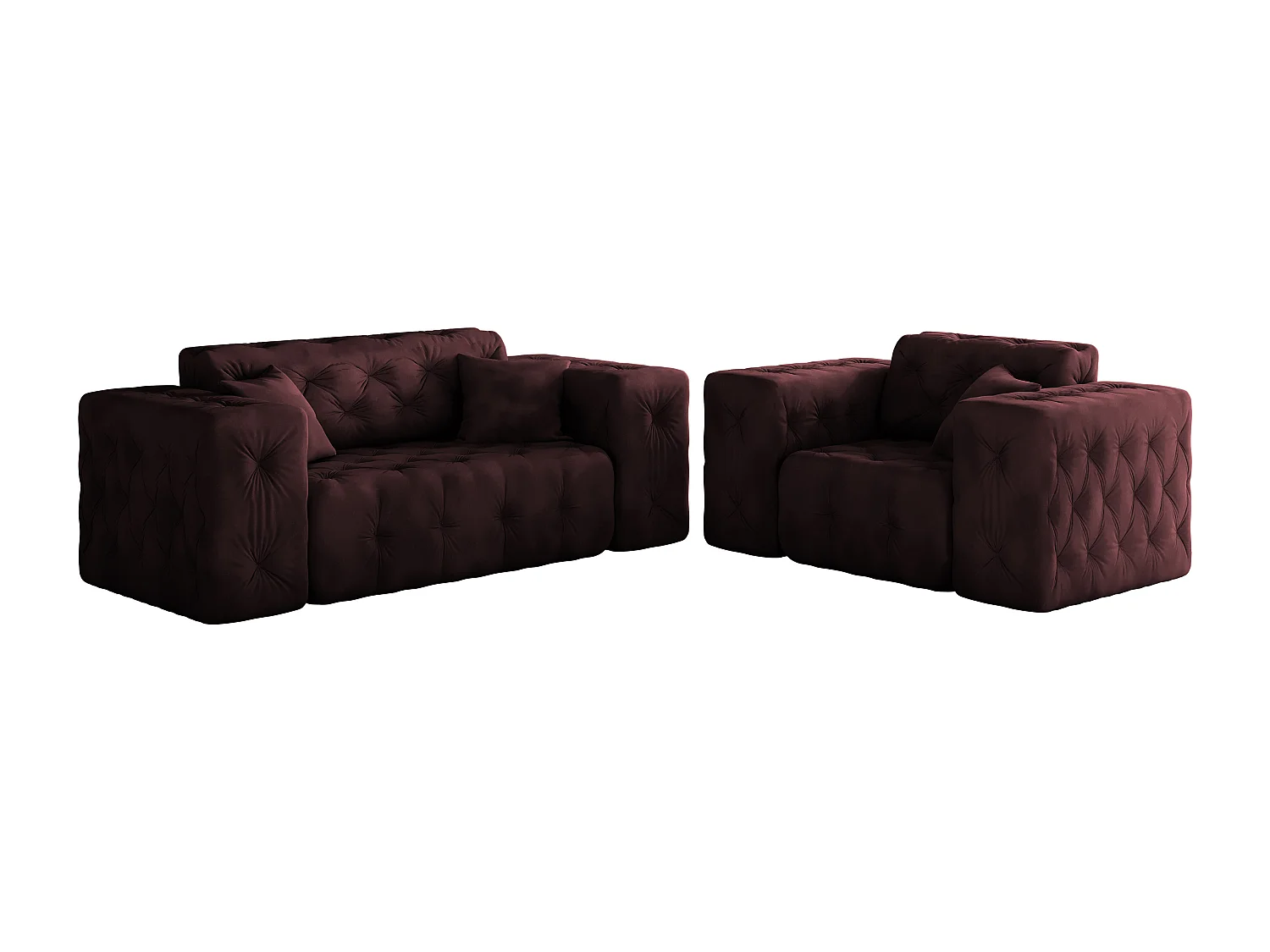 Set 2+1 LUX, stof Whisper, rode wijn