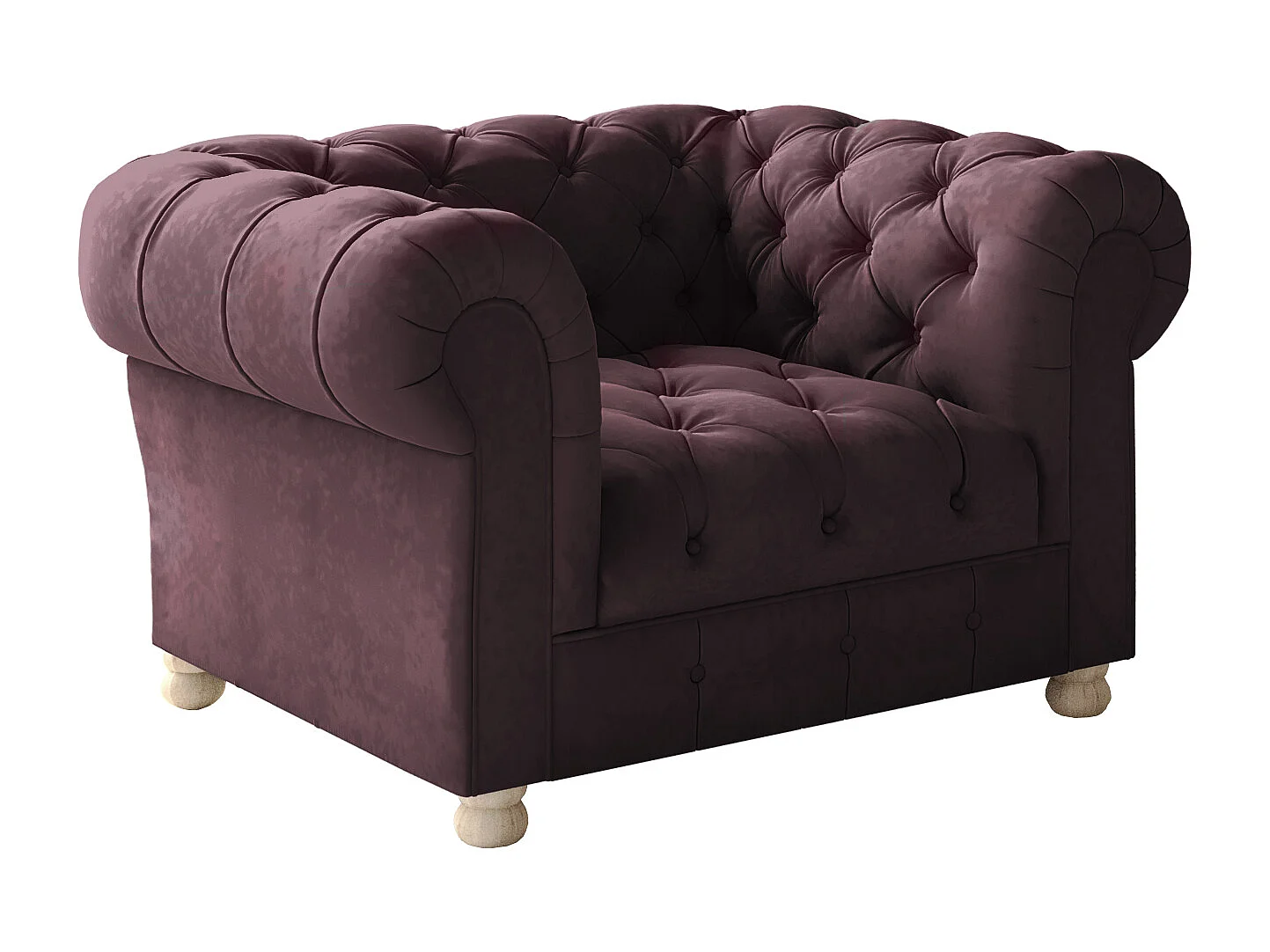 Sessel CHESTERFIELD, Stoff Whisper, Rotwein