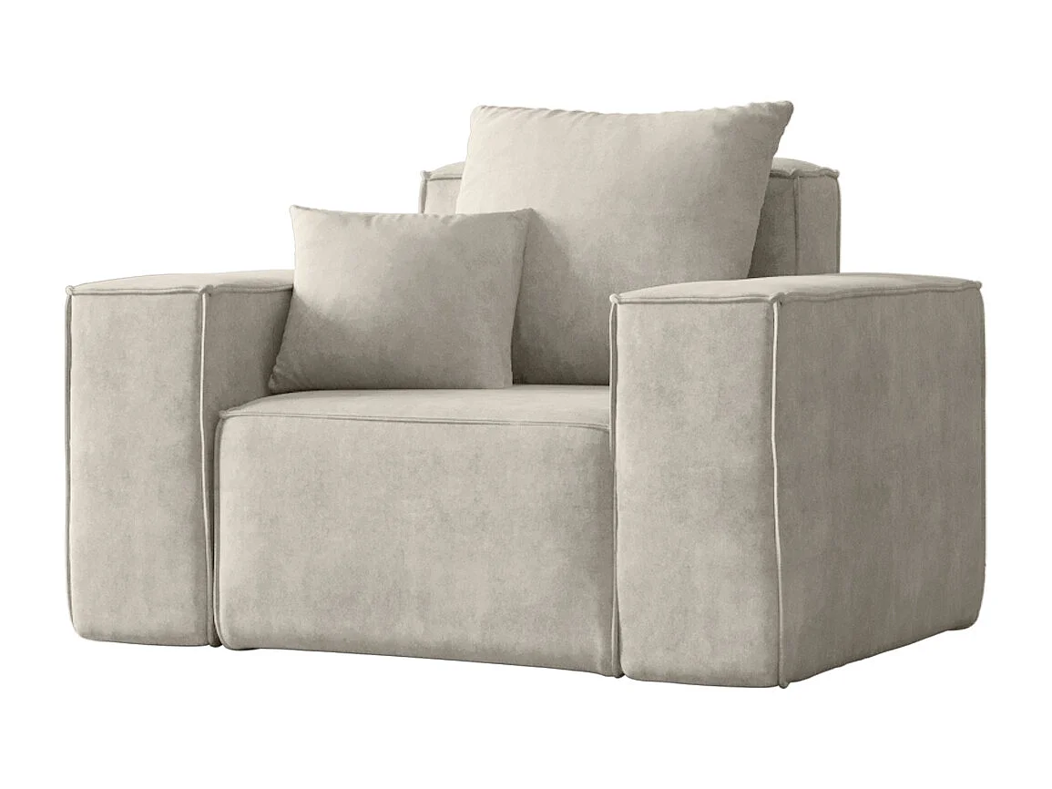 Fauteuil ELLA, tissu Noel, gris clair