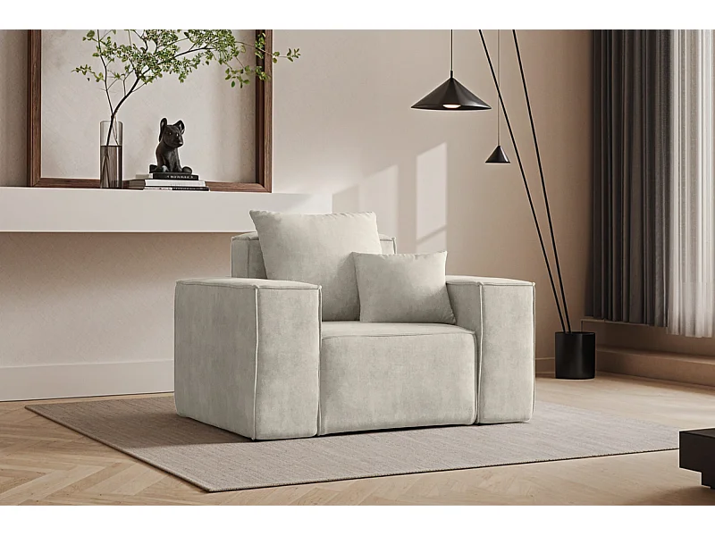 Sessel ELLA, Stoff Noel, Hellgrau