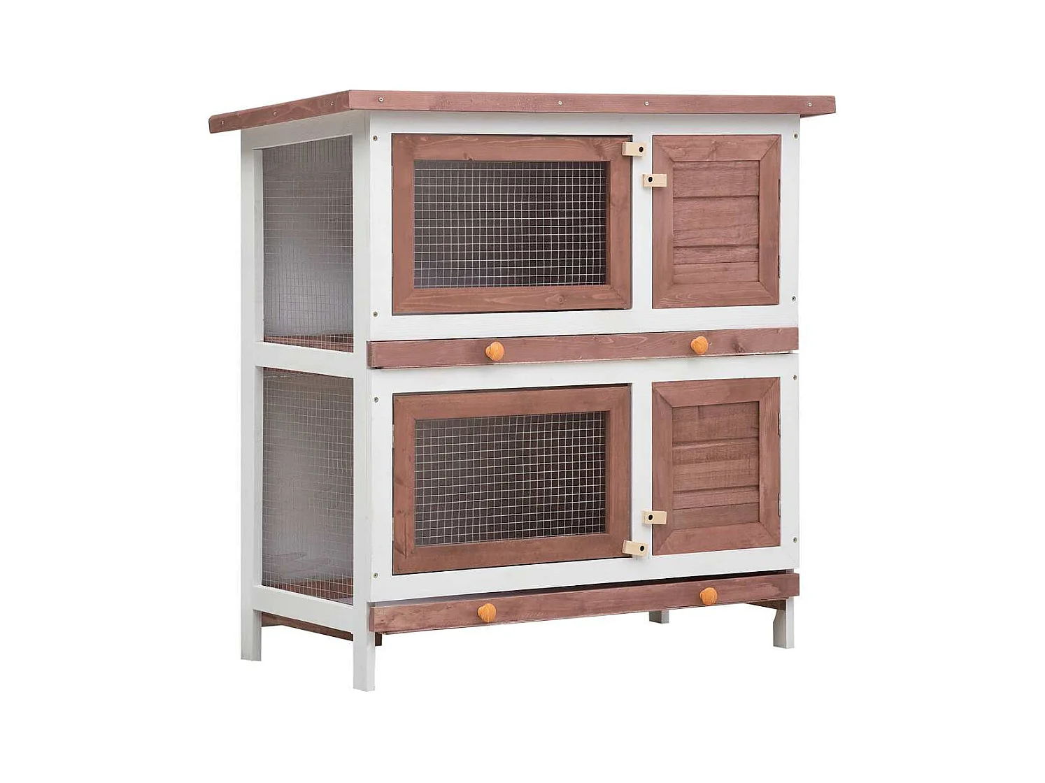 Trinity  Clapier d'extérieur 4 portes Marron Bois