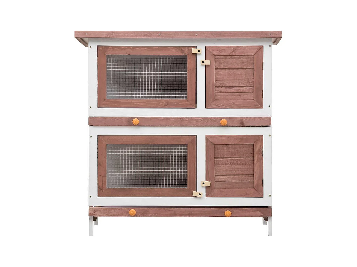 Trinity  Clapier d'extérieur 4 portes Marron Bois