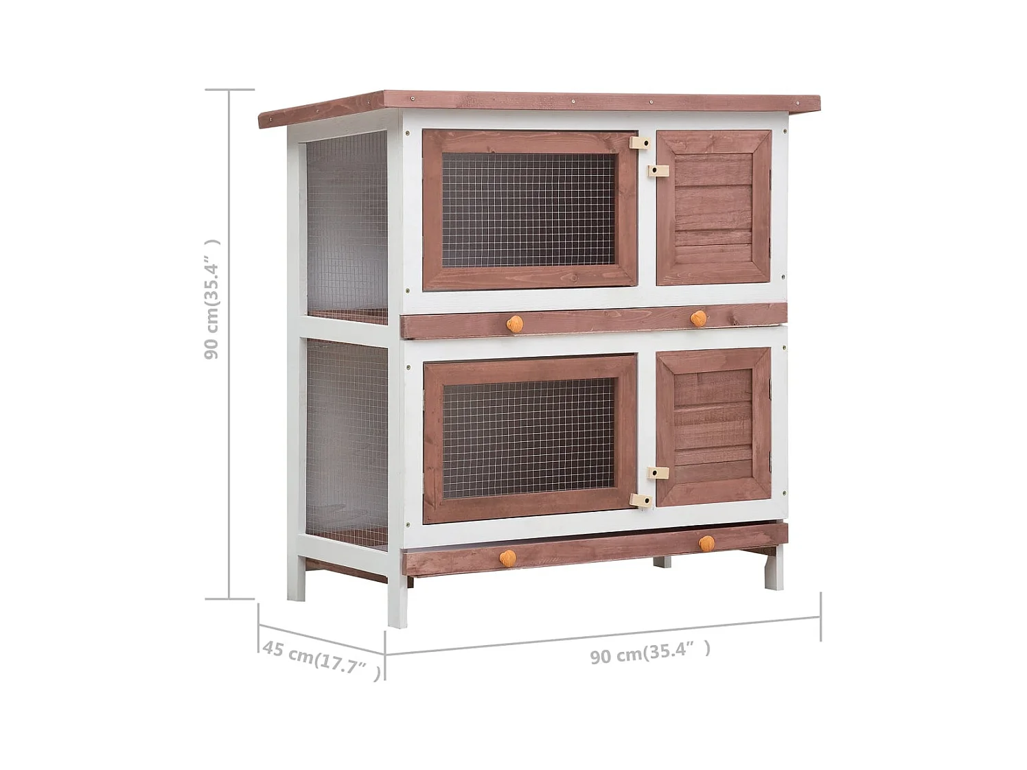 Trinity  Clapier d'extérieur 4 portes Marron Bois