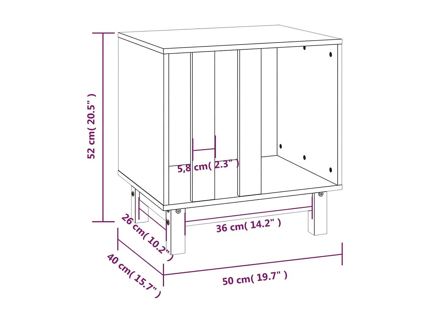 Rivoli  Niche pour cen Blanc 50x40x52 cm Bois de pin massif