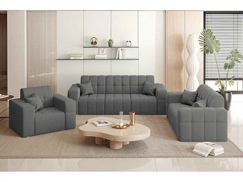 Set 3+2+1 NIMES, stof Portland, antraciet