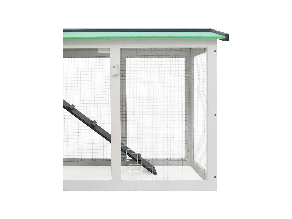 Thrandar  Clapier large d'extérieur Gris et blanc 145x45x84 cm Bois