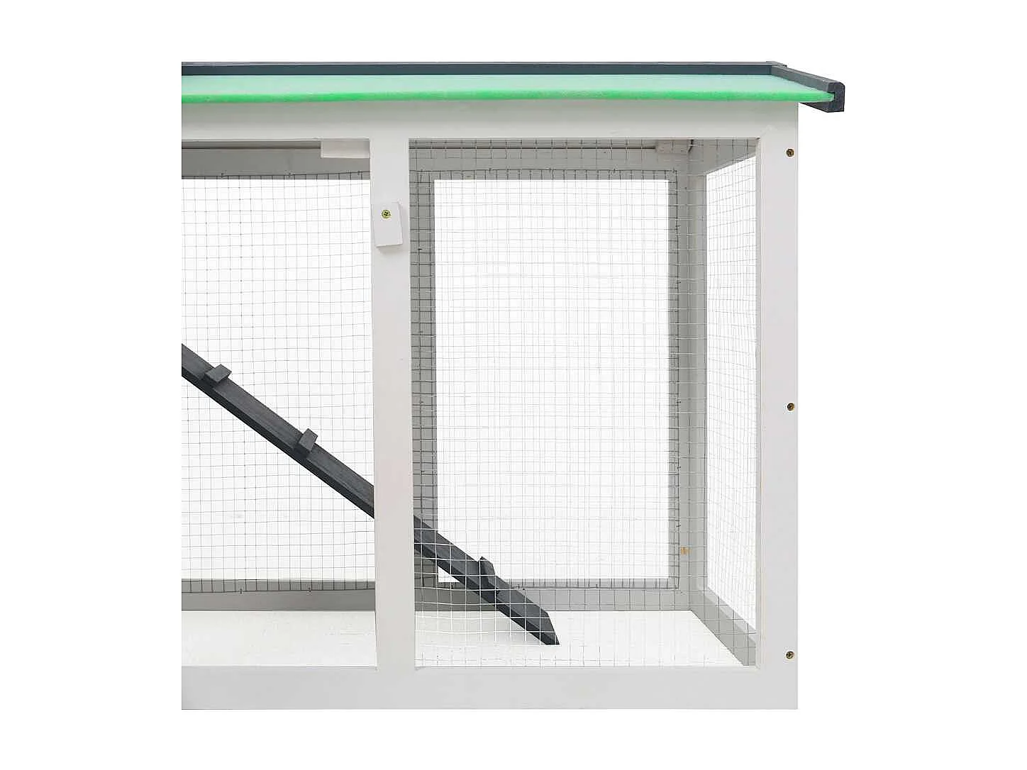 Thrandar  Clapier large d'extérieur Gris et blanc 145x45x84 cm Bois