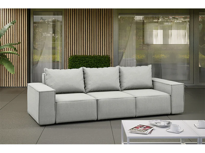 Gartenmöbel Sofa Dreisitzer SONNE, Stoff ARTIKEL, Hellgrau