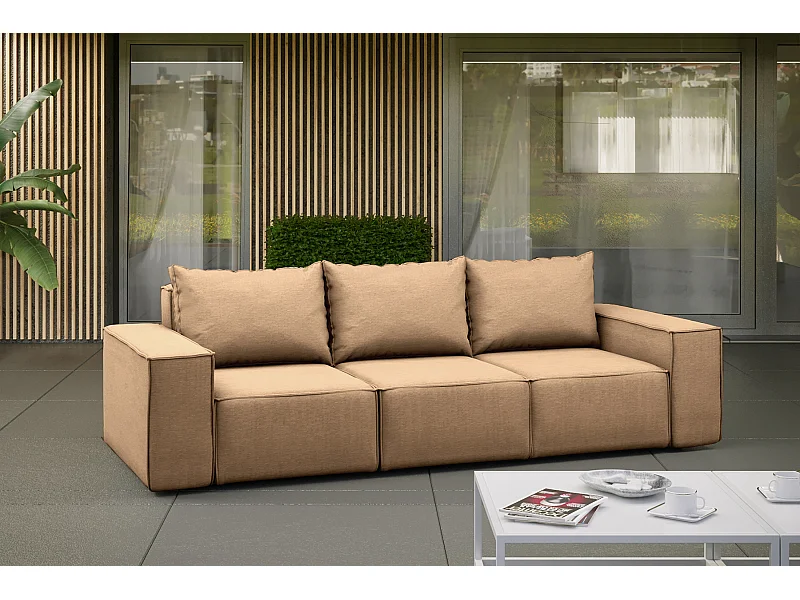 Tuinmeubelbank driezits SONNE, stof ARTICLE, cappuccino