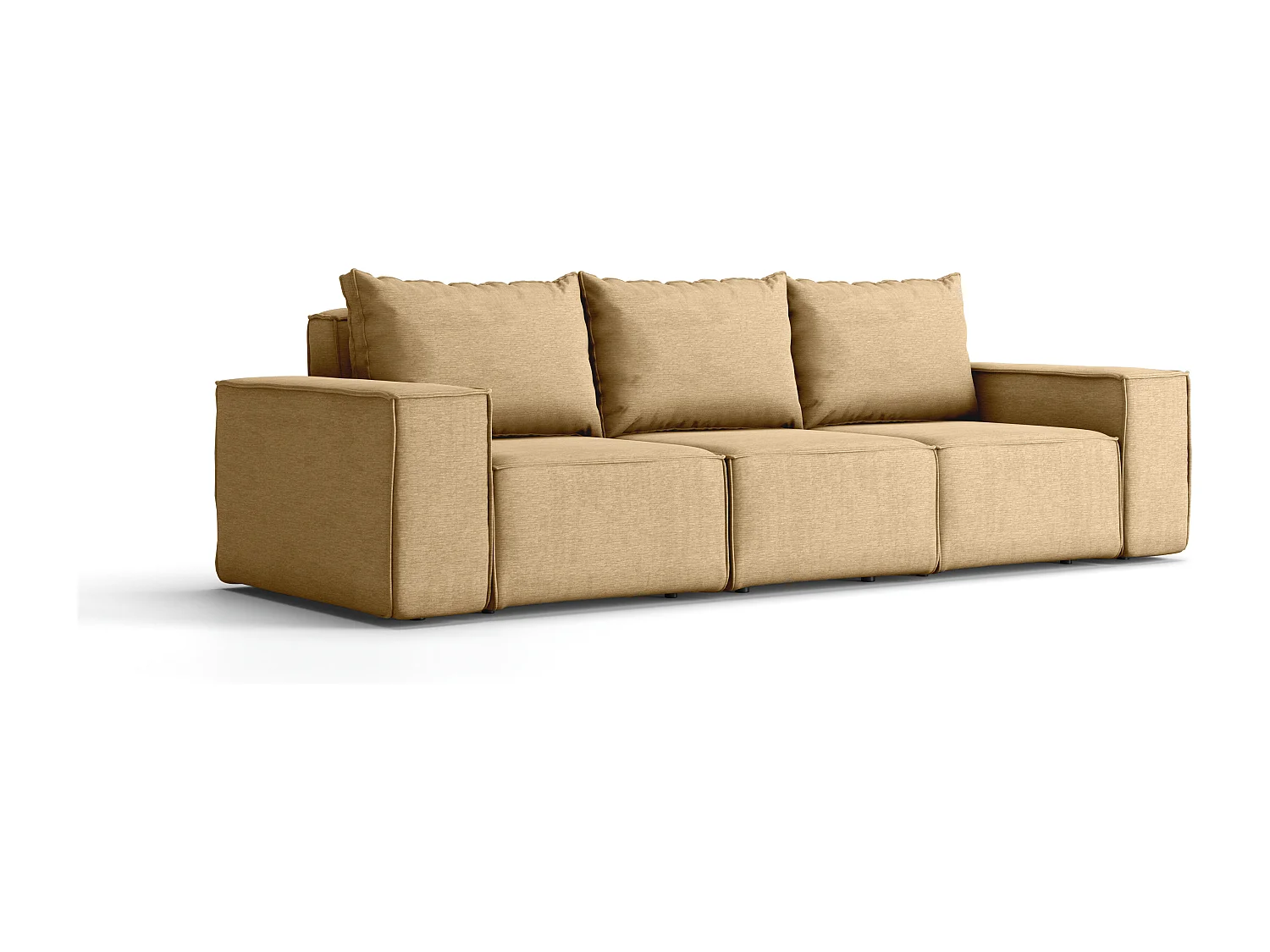 Salon de jardin canapé trois places SONNE, tissu ARTICLE, cappuccino