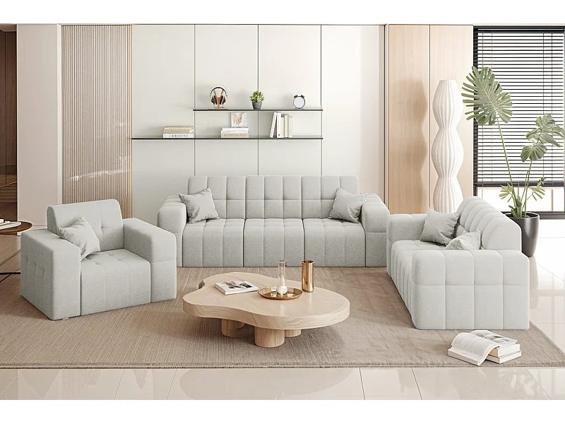 Set 3+2+1 NIMES, Stoff Portland, Weiss