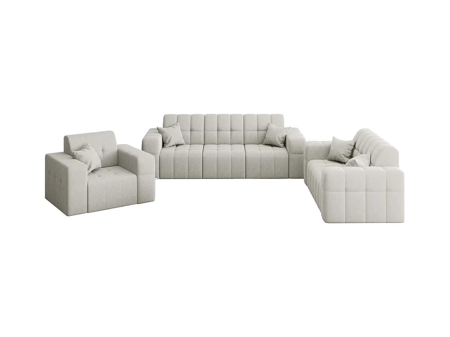 Set 3+2+1 NIMES, Stoff Portland, Weiss