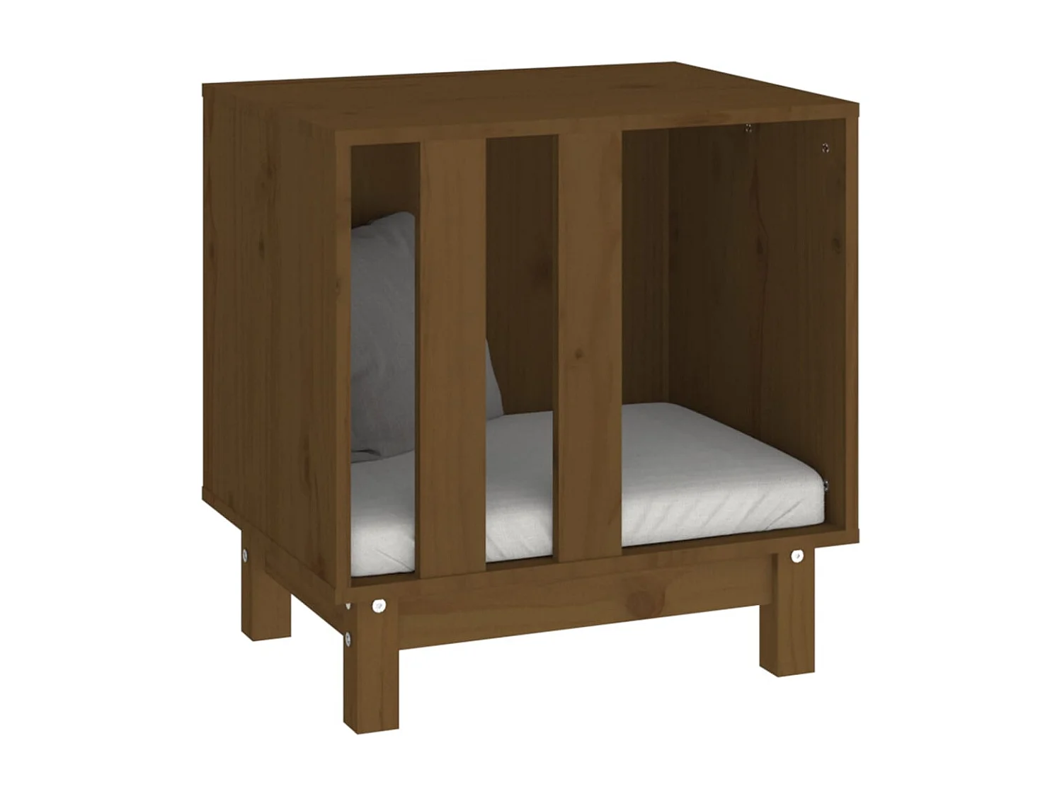 Rivoli  Cama para perros madera maciza pino marrón miel 50x40x52 cm