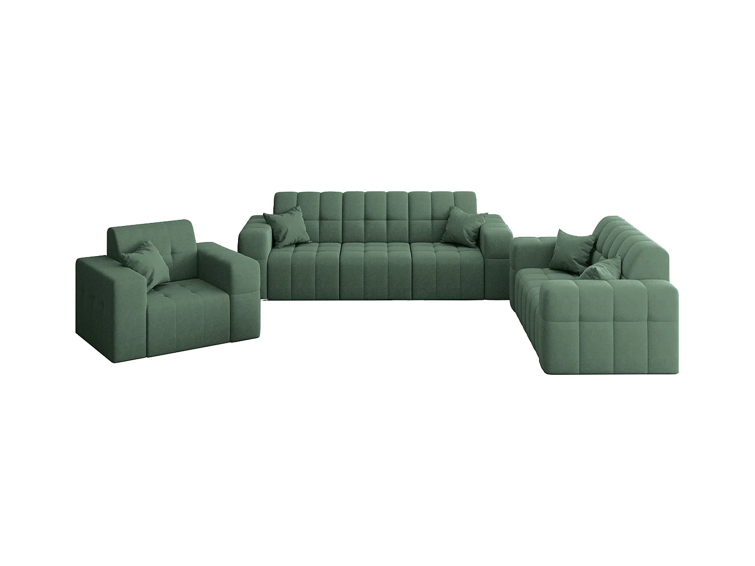 Set 3+2+1 NIMES, Stoff Portland, Grün