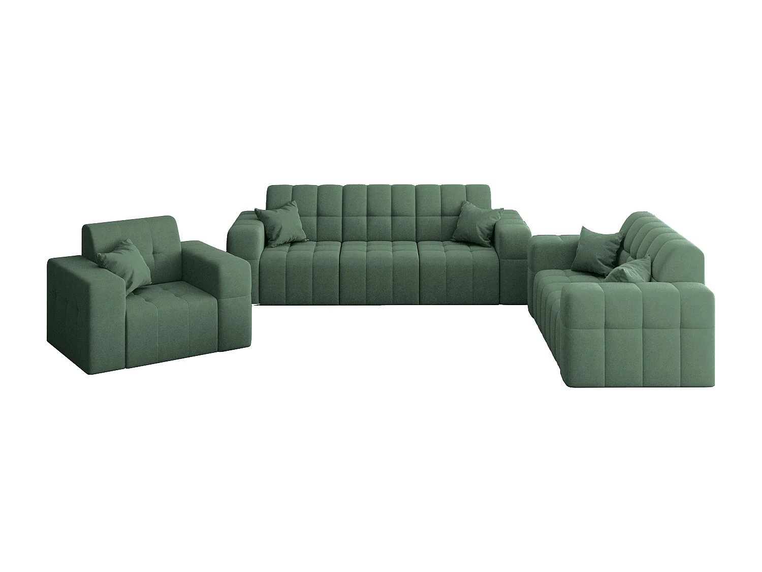 Set 3+2+1 NIMES, stof Portland, groen