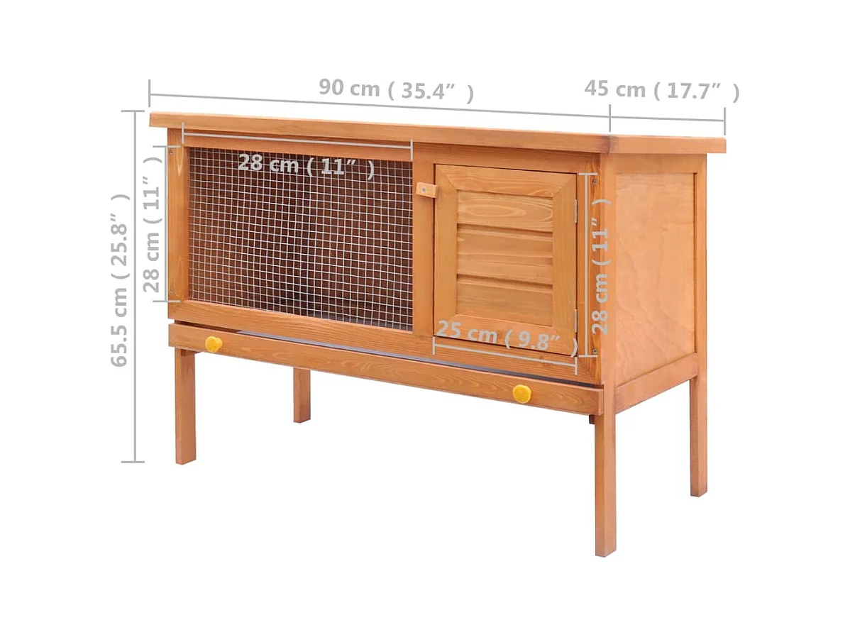 Henri-Joël  Clapier d'extérieur Enclos pour petits animaux 1 niveau Bois