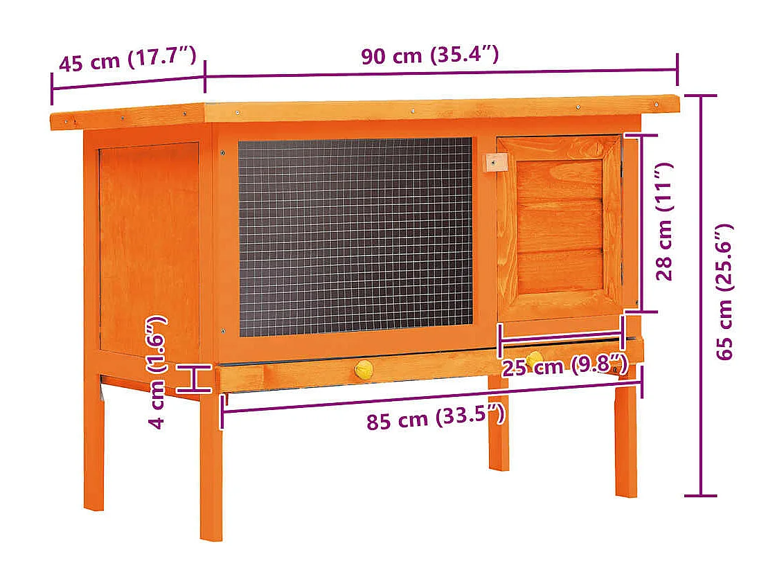 Henri-Joël  Clapier d'extérieur Enclos pour petits animaux 1 niveau Bois