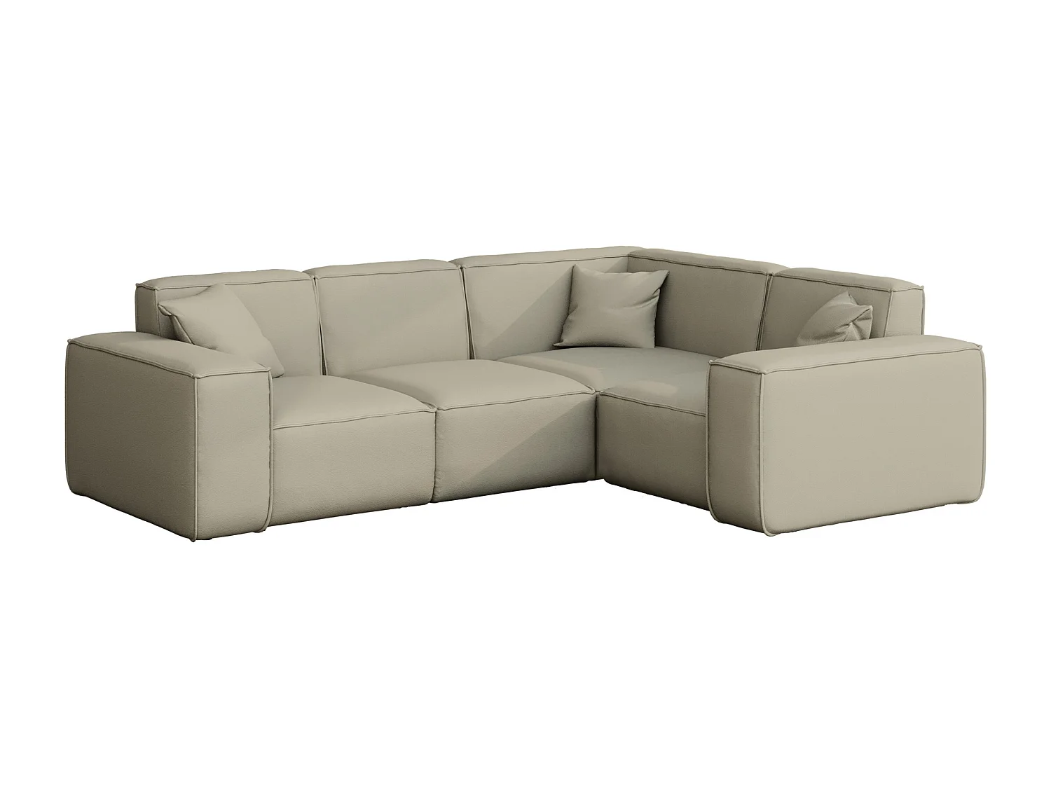 Salon de jardin canapé d'angle MALIBU, tissu ODYSSEY, beige foncé, droit