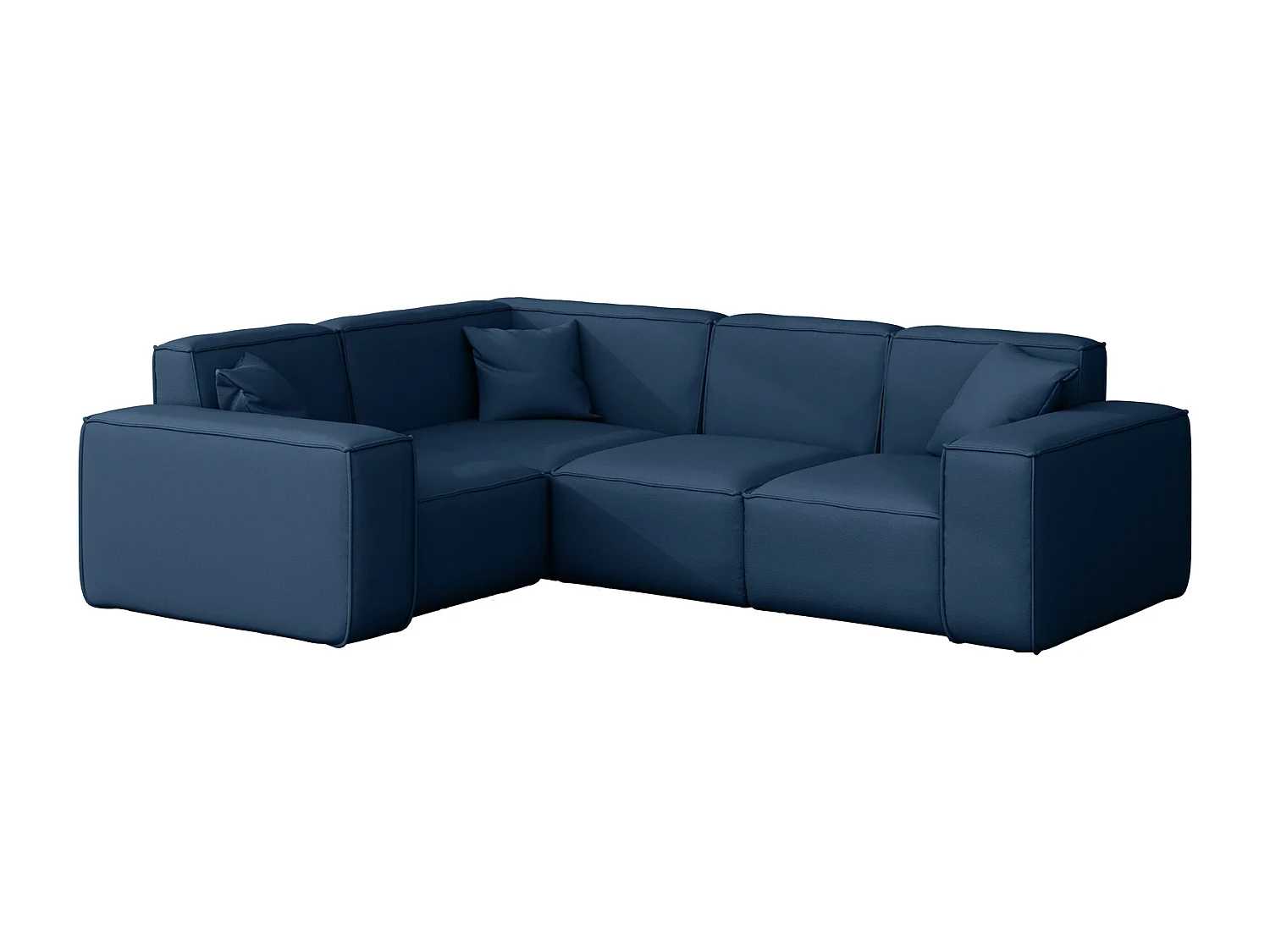 Salon de jardin canapé d'angle MALIBU, tissu ODYSSEY, bleu marine, gauche