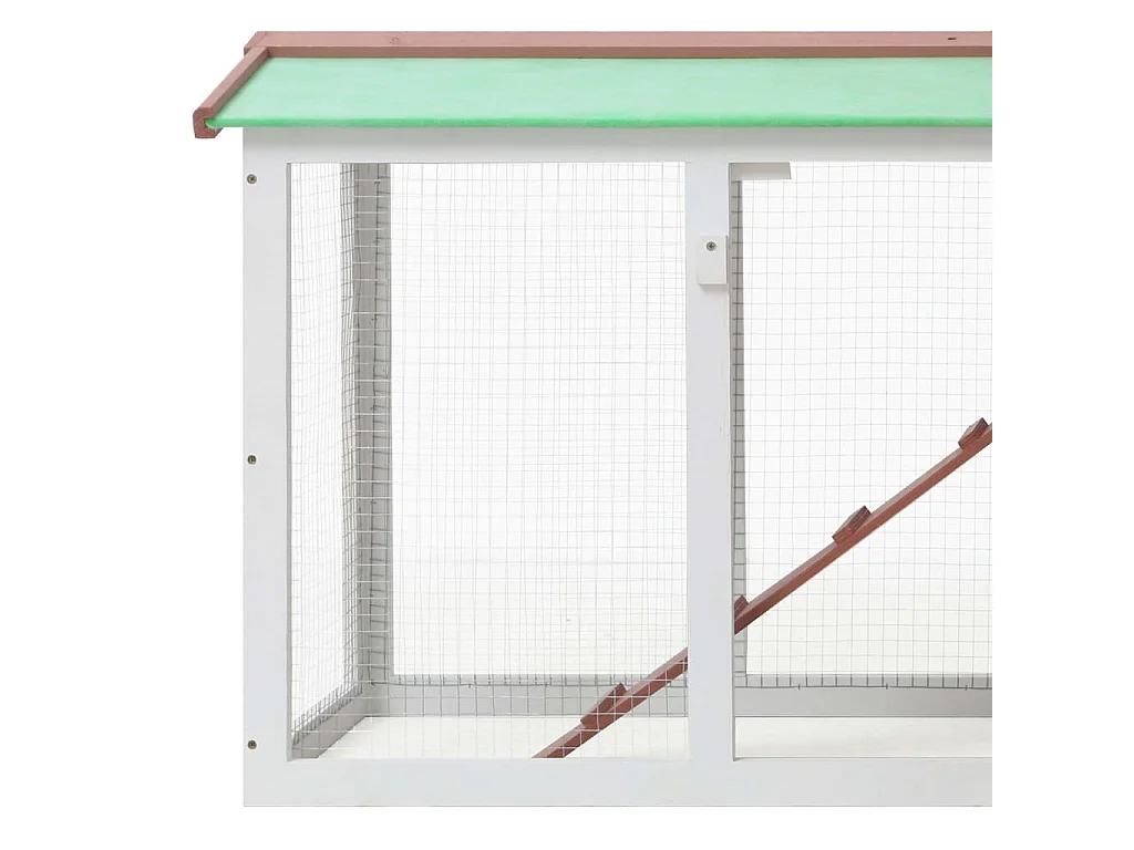 Thrandar  Clapier large d'extérieur Marron et blanc 145x45x84 cm Bois