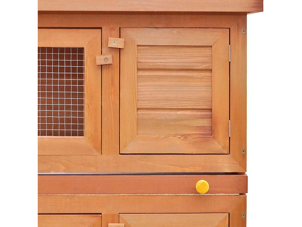 Trinity  Clapier d'extérieur Enclos pour petits animaux 4 portes Bois