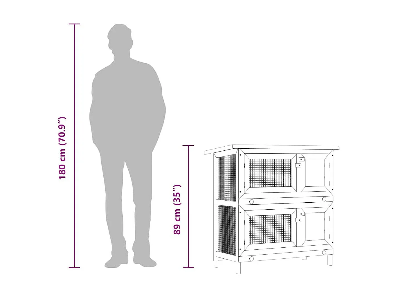 Trinity  Casa de animales pequeños jaula conejera 4 puertas madera