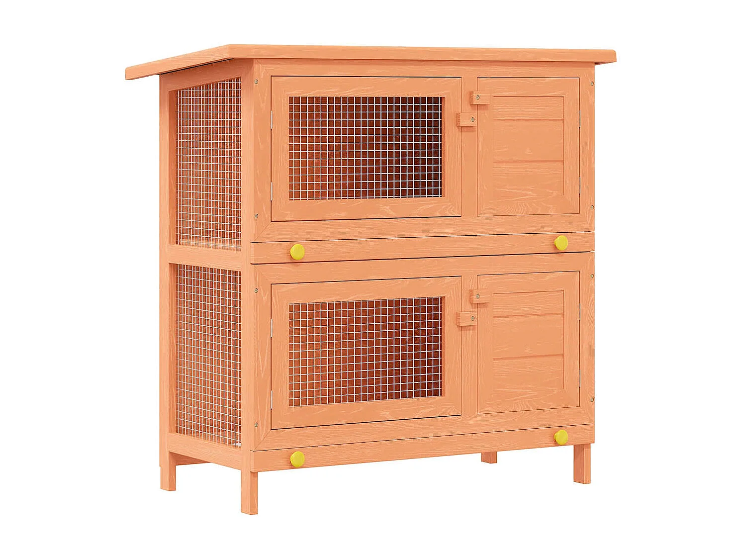 Trinity  Clapier d'extérieur Enclos pour petits animaux 4 portes Bois
