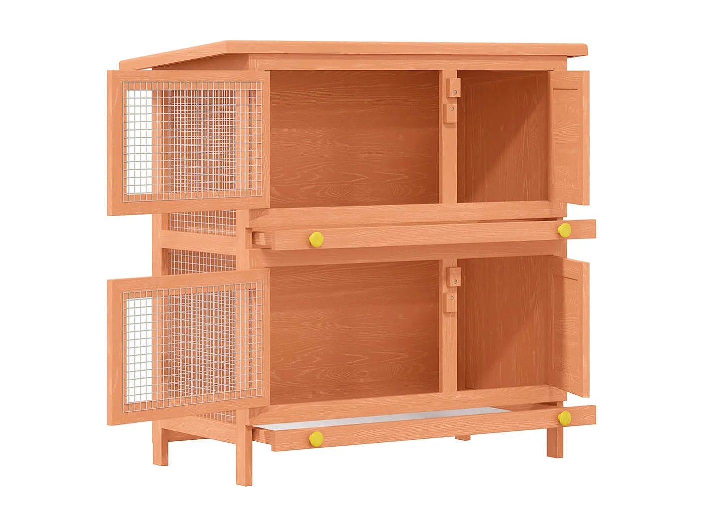Trinity  Clapier d'extérieur Enclos pour petits animaux 4 portes Bois