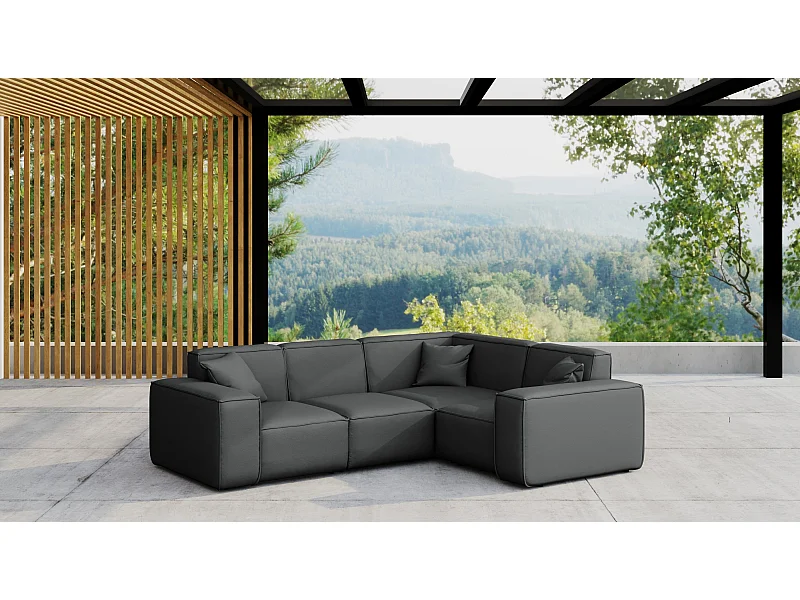 Gartenmöbel Ecksofa MALIBU, Stoff ODYSSEY, Anthrazit, Rechts