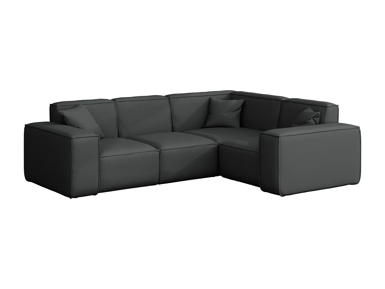 Salon de jardin canapé d'angle MALIBU, tissu ODYSSEY, anthracite, droit