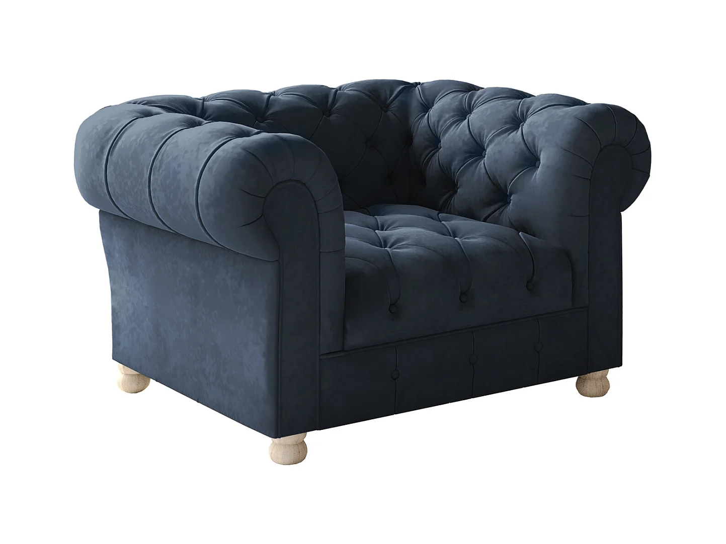 CHESTERFIELD fauteuil, Whisper stof, blauw
